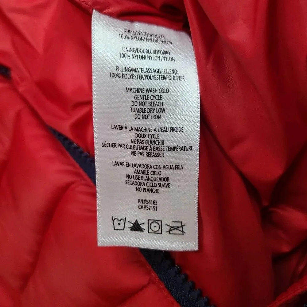 NEW TOMMY HILFIGER SPORT VEST Red Full Zip Front puffer sz L Large NEW